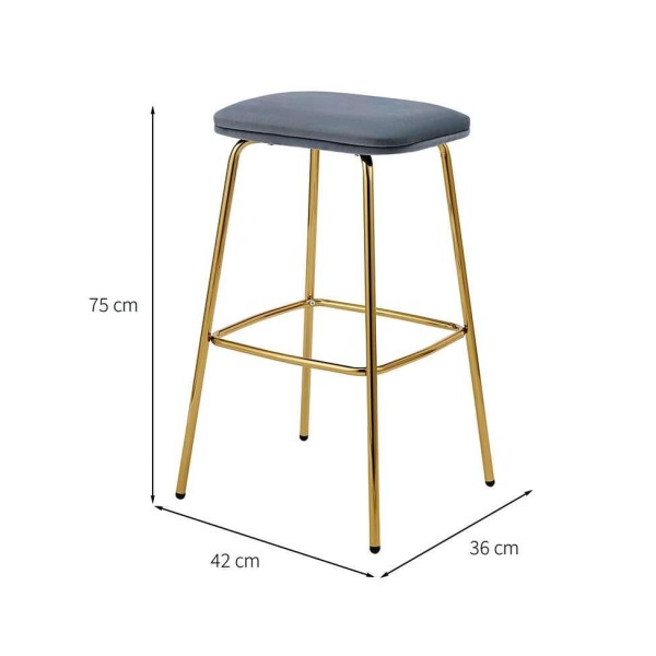 Encontraproduto.com.br - Conjunto com 2 Banquetas Connie Cinza Escuro