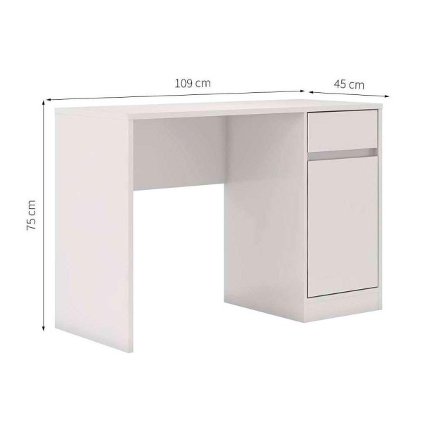 Encontraproduto.com.br - Conjunto de Mesa Morada 1 PT 1 GV com Cadeira de Escritório Secretária Giratória Fitz Branca
