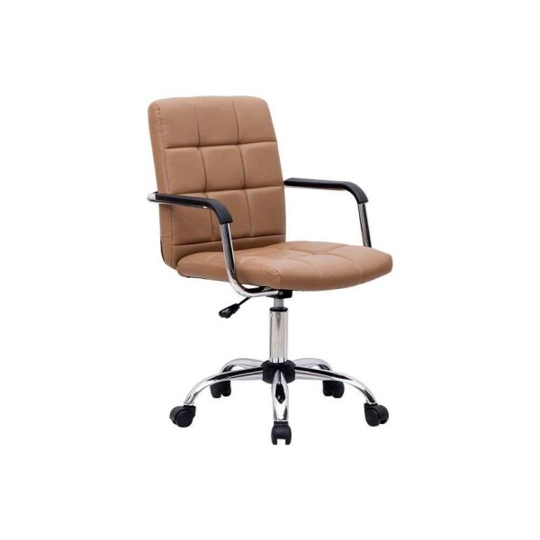 Encontraproduto.com.br - Conjunto de Mesa New Preta com Cadeira de Escritório Secretária Giratória Fitz Marrom