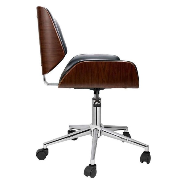 Encontraproduto.com.br - Conjunto de Mesa Morada Amendola e Grafito com Cadeira de Escritório Diretor Giratória Lauren Preta