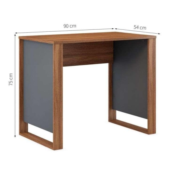Encontraproduto.com.br - Conjunto de Mesa Morada Amendola e Grafito com Cadeira de Escritório Diretor Giratória Lauren Preta