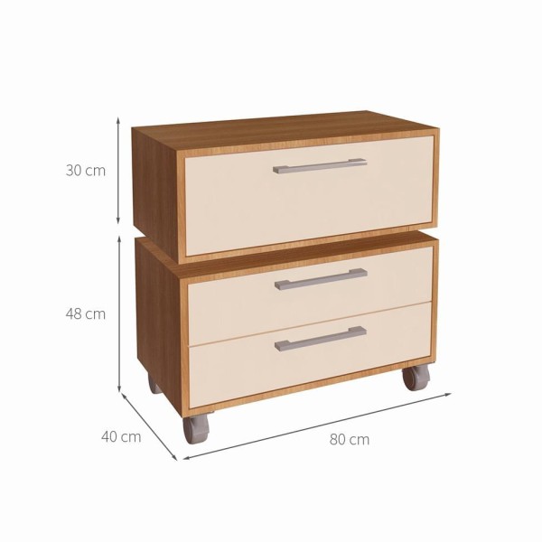 Encontraproduto.com.br - Conjunto de Gabinete de Banheiro Suspenso com Gabinete de Chão Alice 1 PT 2 GV Mel e Arenas