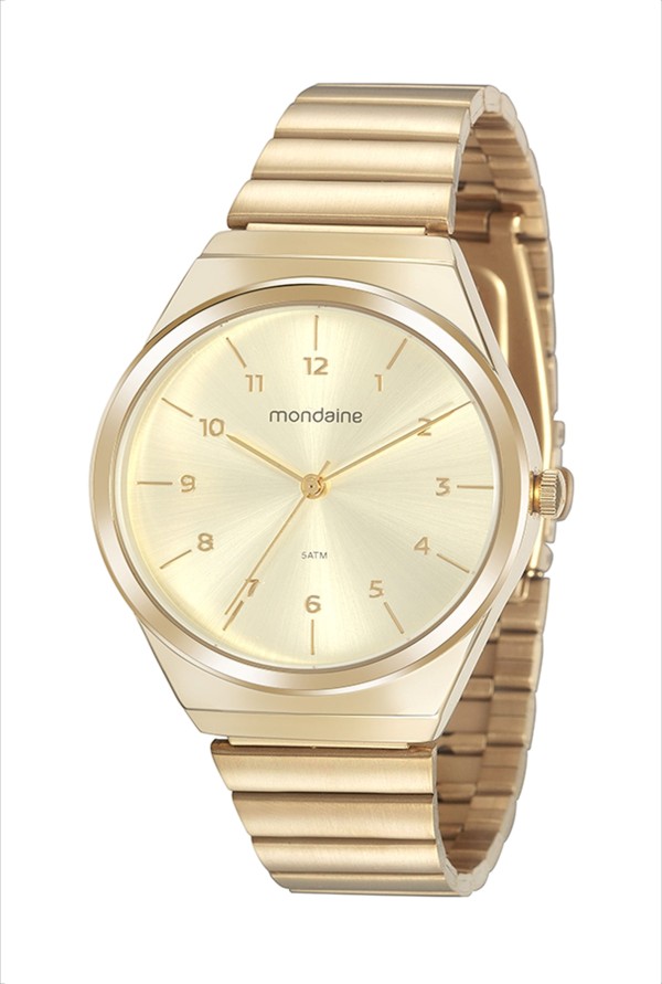 Relógio Feminino Mondaine Dourado Kit Colar E Brinco 32157Lpmvde1Kf