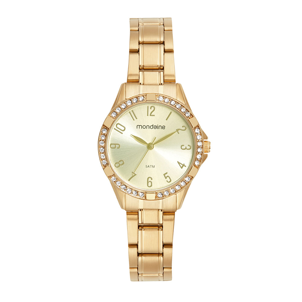 Encontraproduto.com.br - Relogio Mondaine Feminino Ref: 32772lpmvde1 Casual Dourado