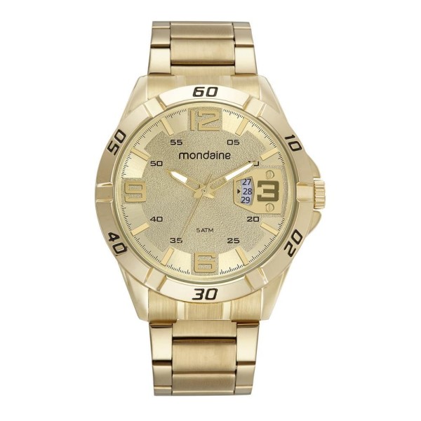 Relogio Mondaine Masculino Esportivo Dourado