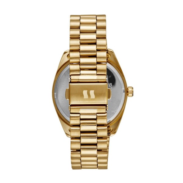 Relógio Feminino Dourado Com Mostrador Roxo