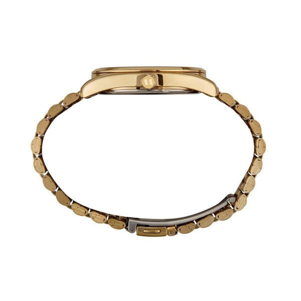 Encontraproduto.com.br - Relógio Feminino Dourado Com Mostrador Roxo