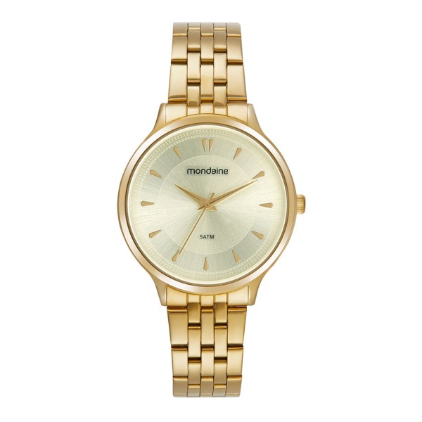 Relógio Mondaine Feminino Minimalista Dourado