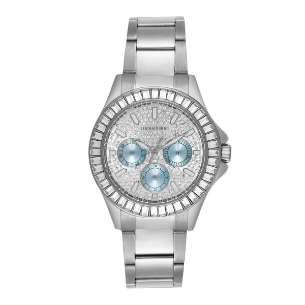 Relógio Mondaine Feminino Multifunção Cristais Prata
