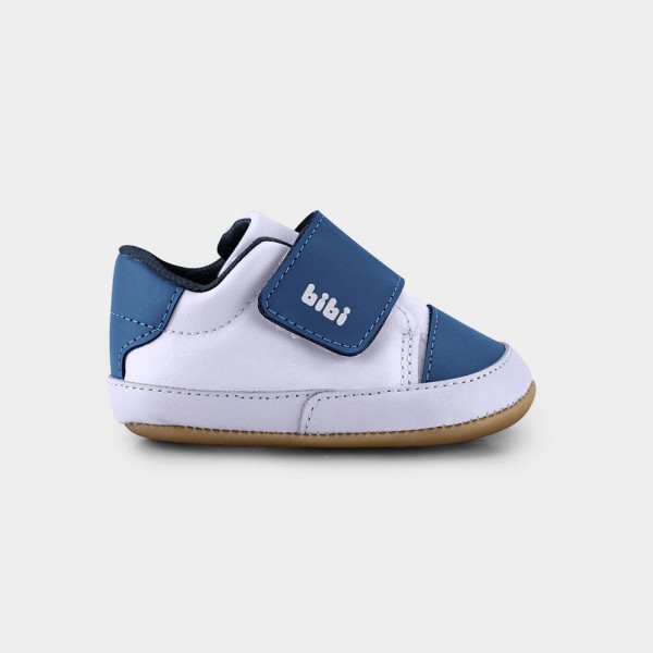 Encontraproduto.com.br - Tênis Infantil Bibi Afeto Joy II Branco e Azul com Tira