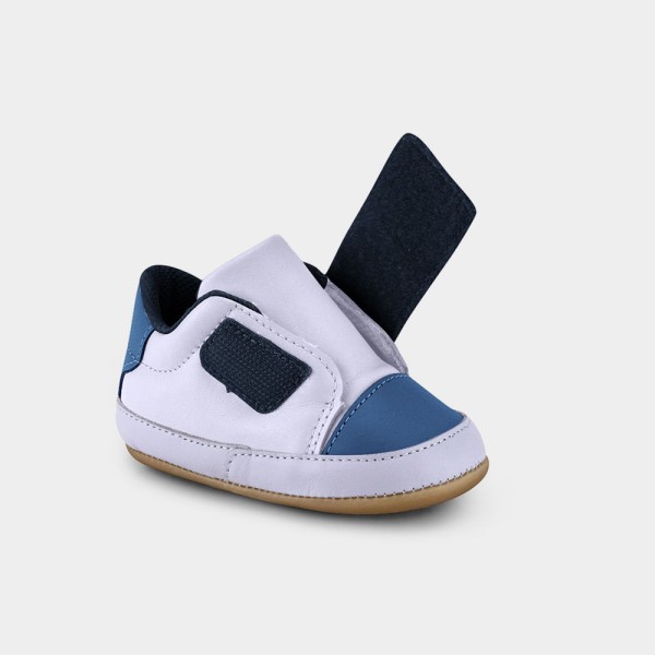 Encontraproduto.com.br - Tênis Infantil Bibi Afeto Joy II Branco e Azul com Tira