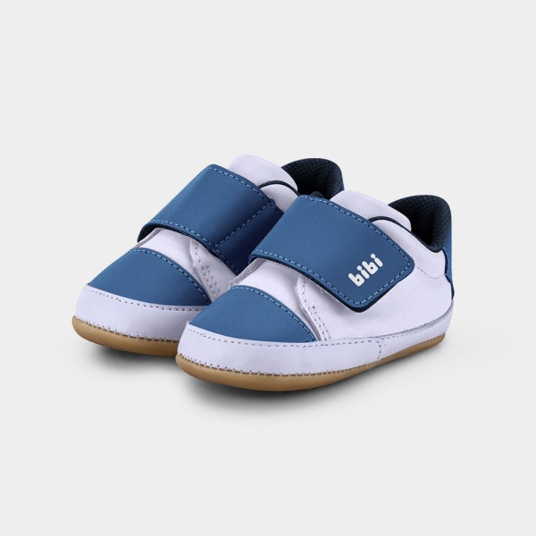 Encontraproduto.com.br - Tênis Infantil Bibi Afeto Joy II Branco e Azul com Tira