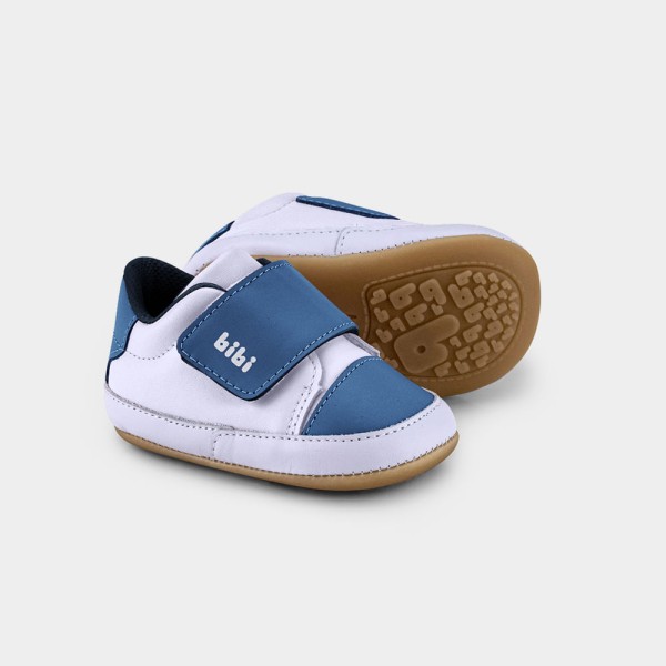 Encontraproduto.com.br - Tênis Infantil Bibi Afeto Joy II Branco e Azul com Tira