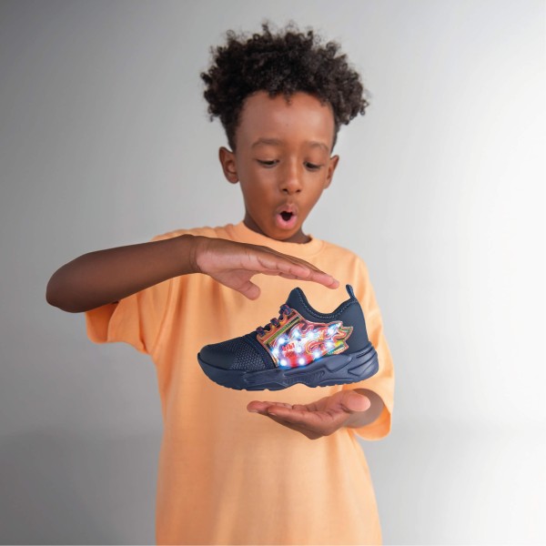 Encontraproduto.com.br - Tênis Infantil de Luz Bibi Pegasus Light Azul de Fogo