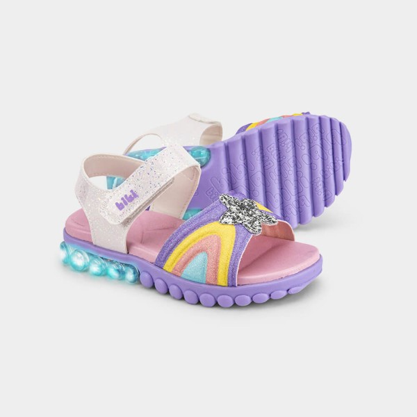 Encontraproduto.com.br - Sandália Infantil de Luz Bibi Summer Roller Light Branca de Estrela