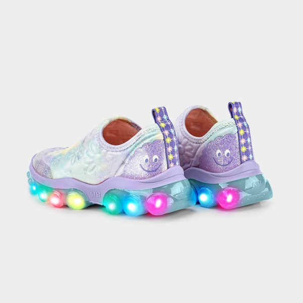 Encontraproduto.com.br - Tênis Infantil de Luz Bibi Roller Celebration 2.0 Azul com Lilás