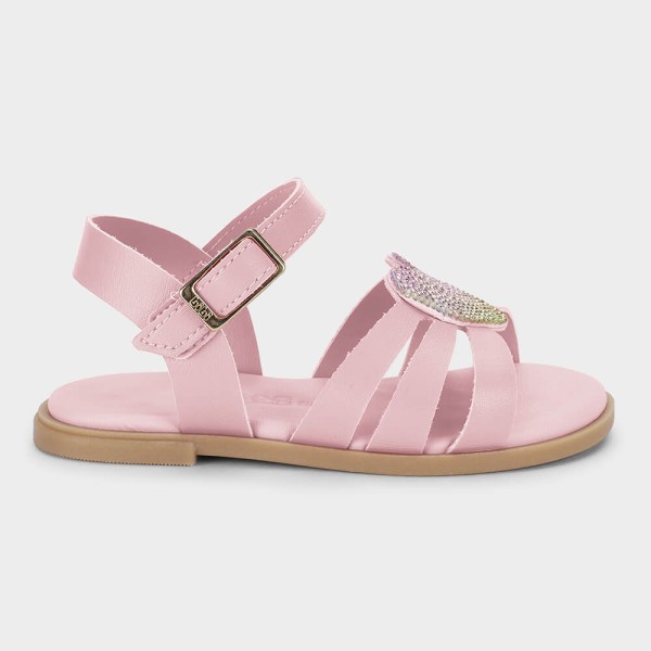 Sandália Infantil Bibi Shine Mini Rosa de Coração