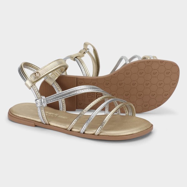 Encontraproduto.com.br - Sandália Infantil Bibi Shine Kids Dourada