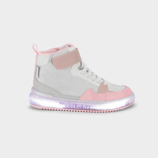 Abotinado Infantil de Luz High Sneakers Branco