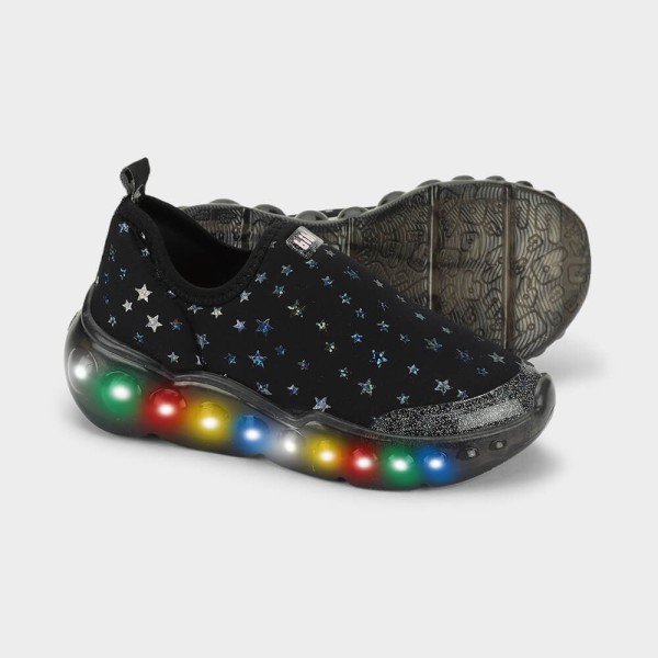 Encontraproduto.com.br - Tênis Infantil de Luz Bibi Roller Celebration 3.0 Preto