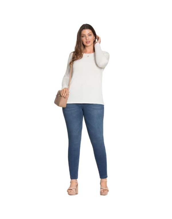 Blusa Plus Size Meia Estação  Feminina Básica P/GG - 00455