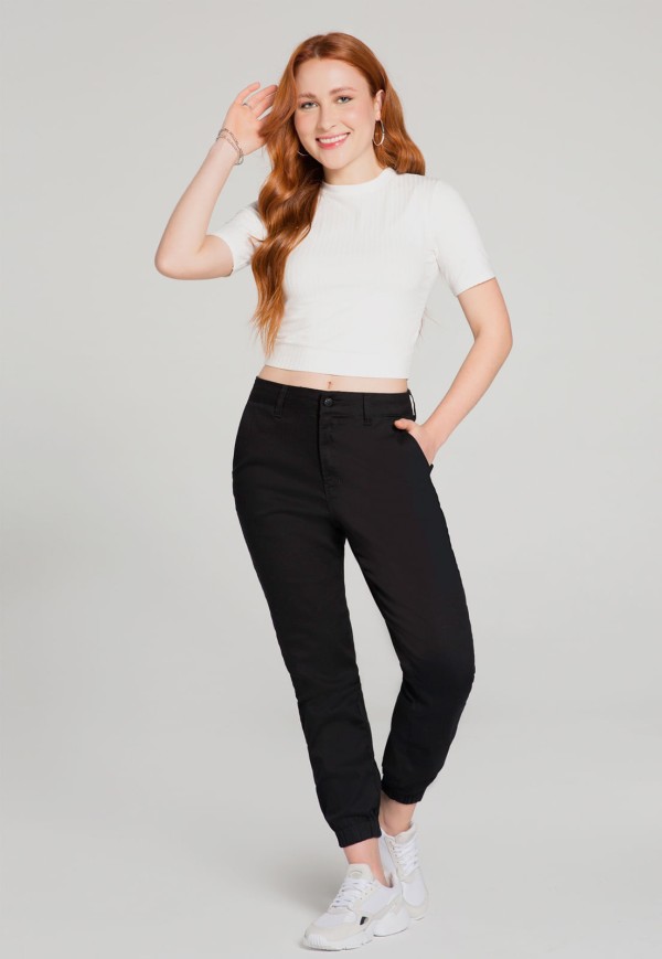 Calça Jeans Lunender Jogging Preto