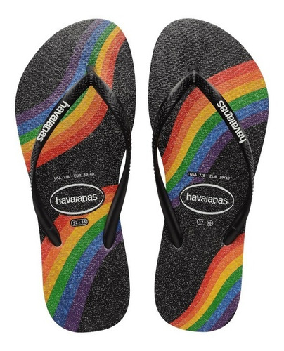 Encontraproduto.com.br - Sandália Havaianas Slim Pride Preto 33/34