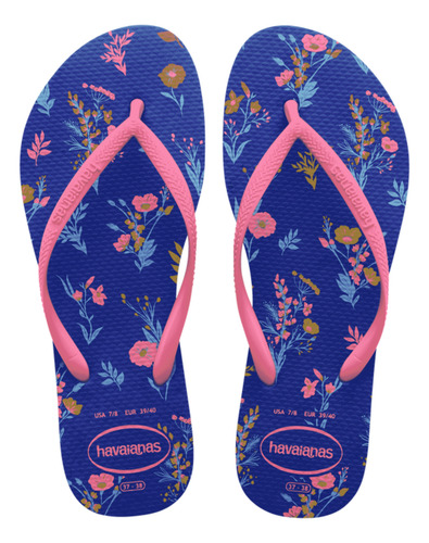 Sandalia Havaianas Slim Romance branco/marinho 35/36 PAR
