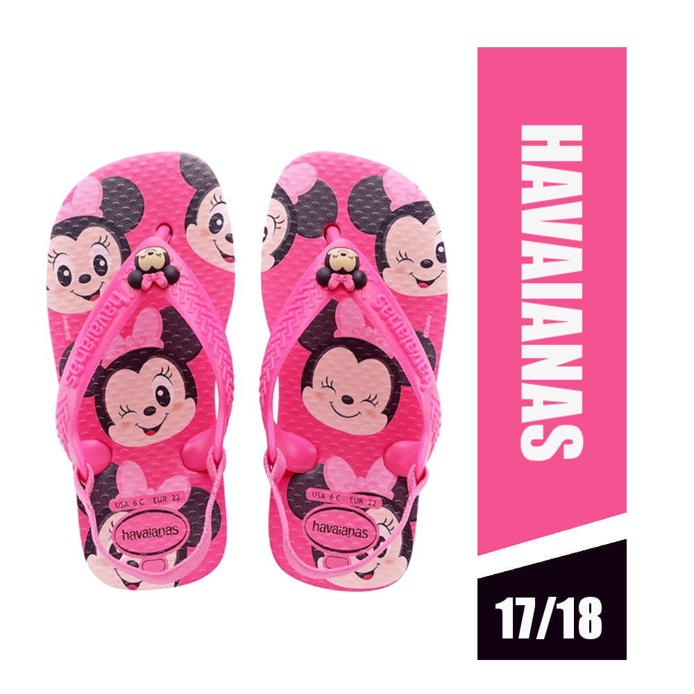 Chinelo Havaianas New Baby Disney Dlassics Minnie Mouse Tamanho 17/18