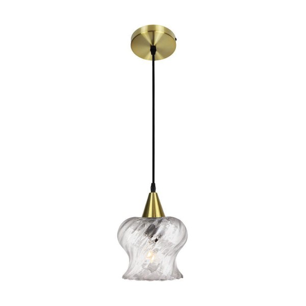Encontraproduto.com.br - Lustre Pendente Taschibra Aisha Rigato E27 Transparente Bivolt Ouro