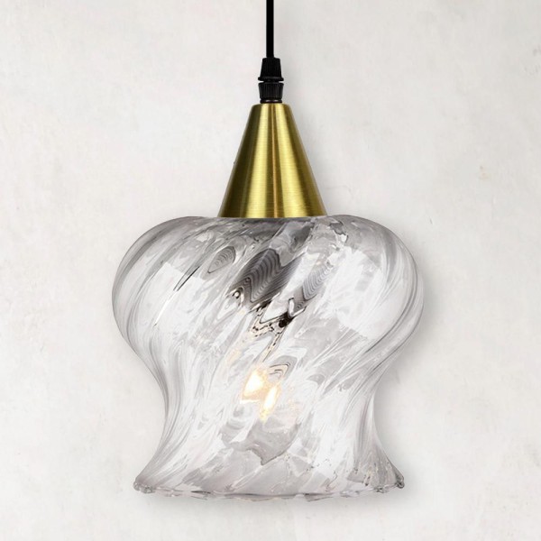 Encontraproduto.com.br - Lustre Pendente Taschibra Aisha Rigato E27 Transparente Bivolt Ouro