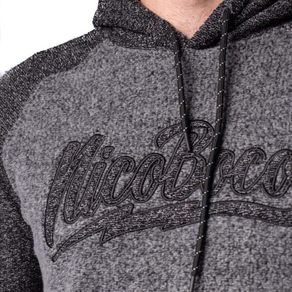 Encontraproduto.com.br - Moletom Masculino Nico Boco Canguru Preto/Cinza