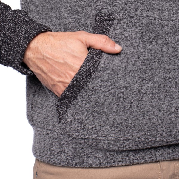 Encontraproduto.com.br - Moletom Masculino Nico Boco Canguru Preto/Cinza