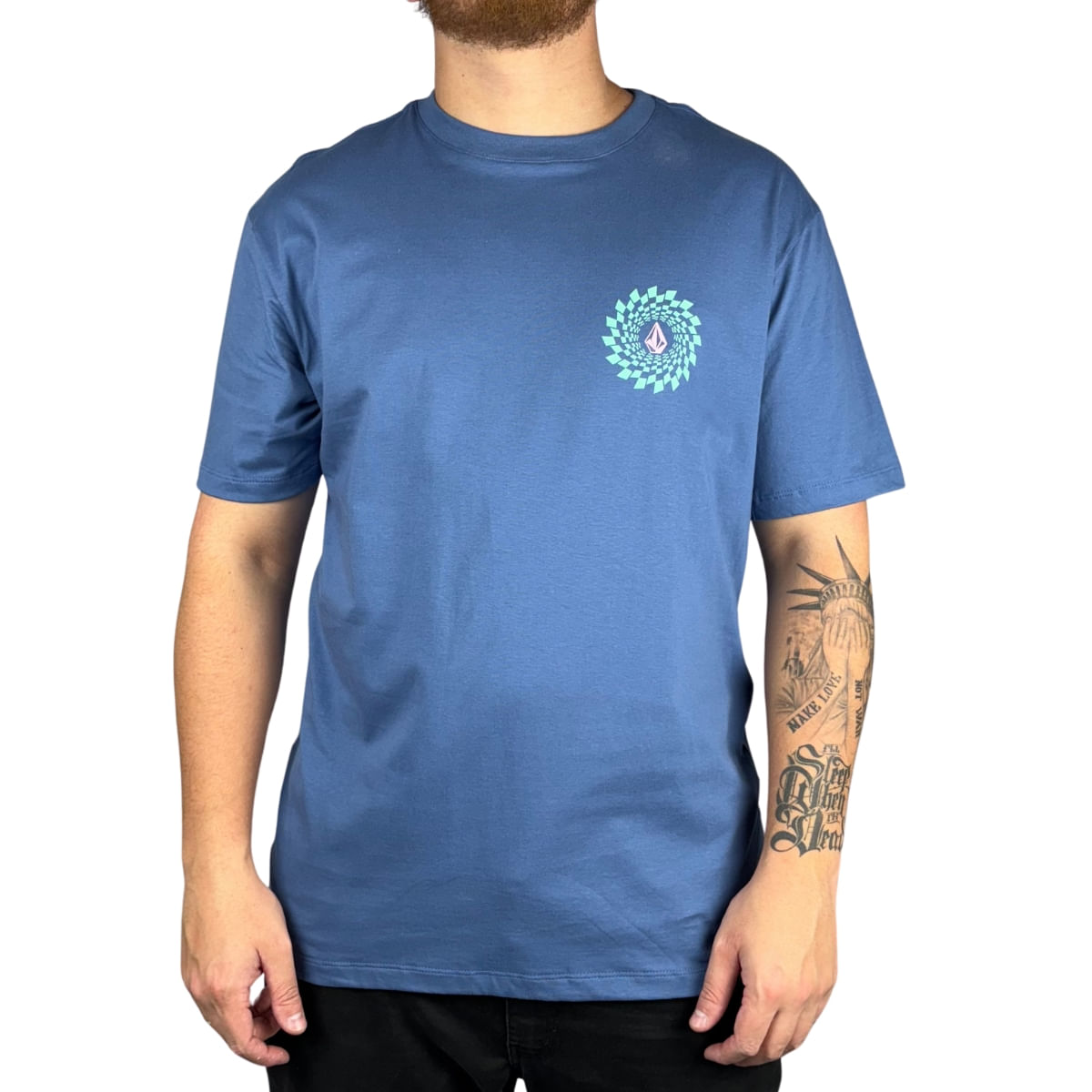 Camiseta Volcom Rabbit Hole Plus Size Azul Escuro