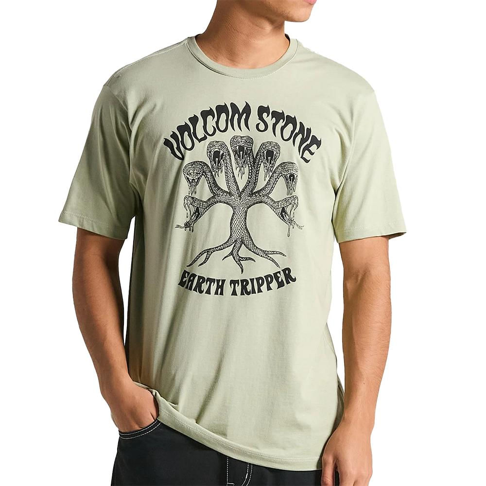Camiseta Volcom Feeding Tree SM25 Masculina Verde Médio