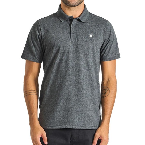 Camisa Hurley Polo Melange SM25 Masculina Mescla Preto