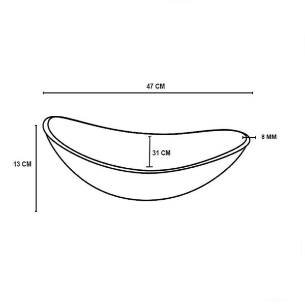 Encontraproduto.com.br - Cuba De Vidro Oval 47Cm Branco Fosco