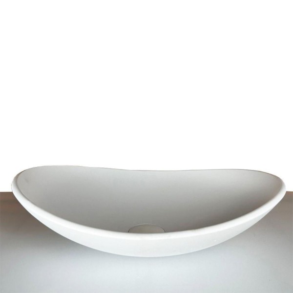 Encontraproduto.com.br - Cuba De Vidro Oval 47Cm Branco Fosco