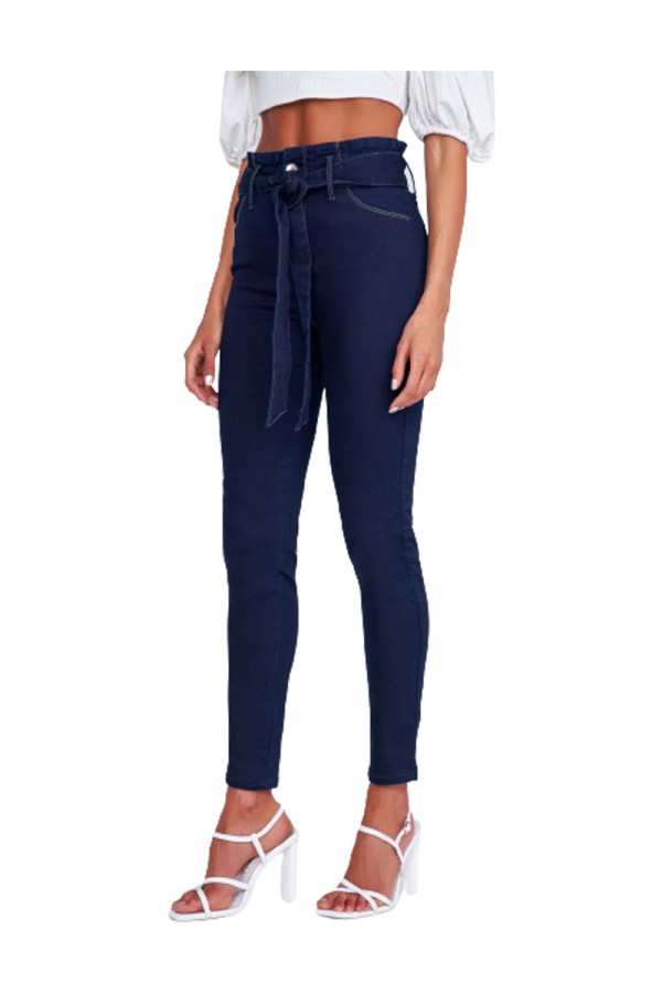 Calça Jeans Lado Avesso Pin-Up Azul
