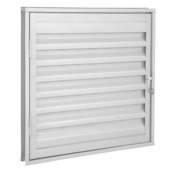 Encontraproduto.com.br - Portinhola De Abrir Veneziana Ventilada Aço Branco Direita 080x060x5 Prátika Sasazaki