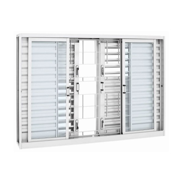 Encontraproduto.com.br - Janela Veneziana Mul 6Fls C/Grade Quad 120X200X16Cm  Branco  Pratika