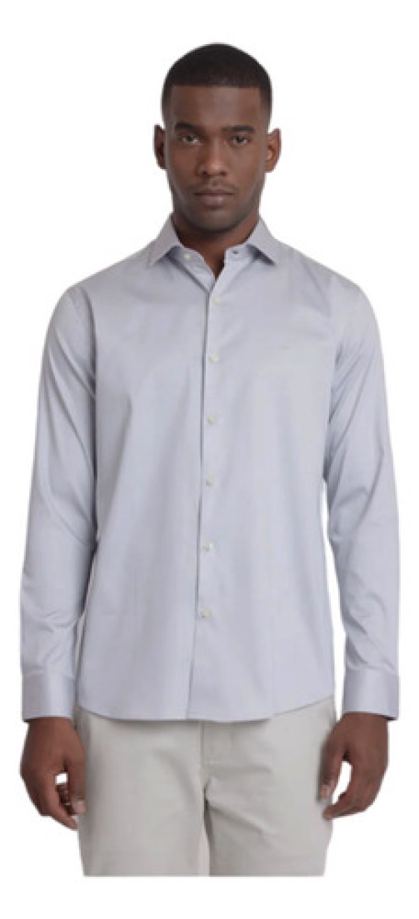 Encontraproduto.com.br - Camisa Aramis Slim Cetim Com Elastano Cinza