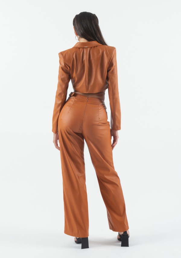 Encontraproduto.com.br - Blazer Cropped Sintético PU