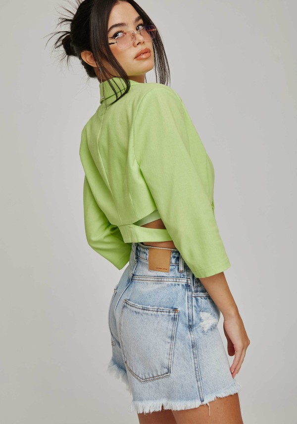 Encontraproduto.com.br - Blazer Cropped Cut Off