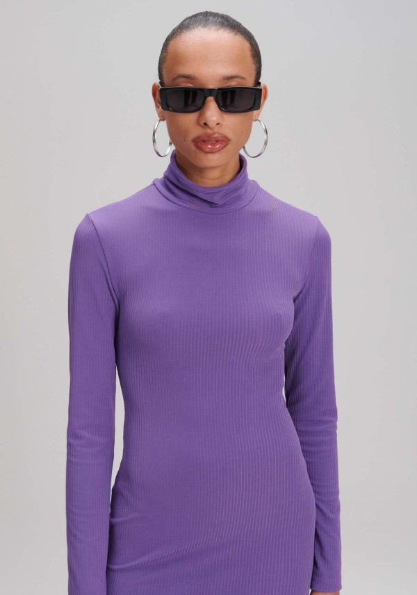 Encontraproduto.com.br - Vestido Canelado Super Midi Com Fenda
