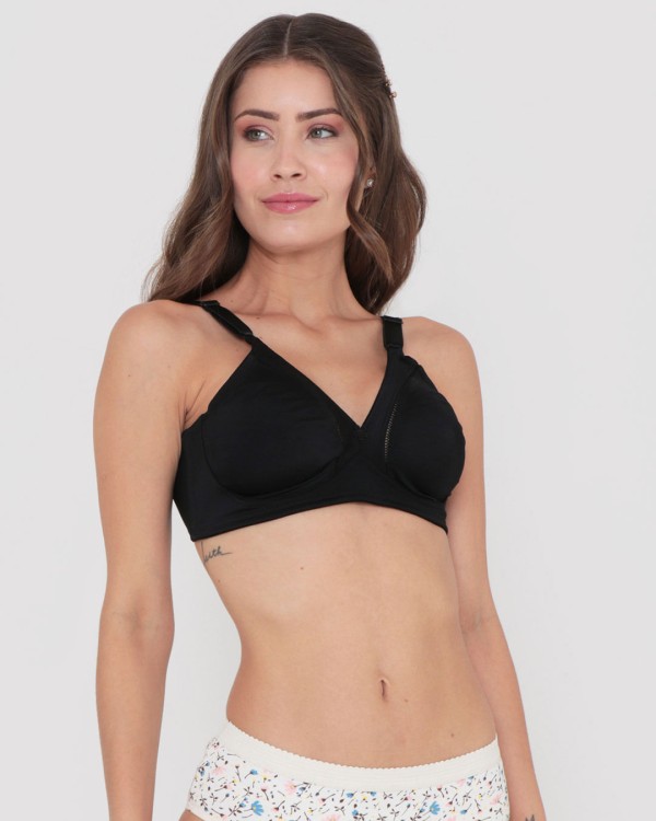 Encontraproduto.com.br - Sutiã Plus Size Feminino DeMillus Modelador Sem Bojo Preto