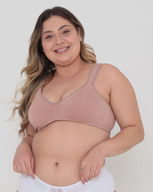 Encontraproduto.com.br - Sutiã Plus Size Feminino Duloren Sem Bojo Rosa