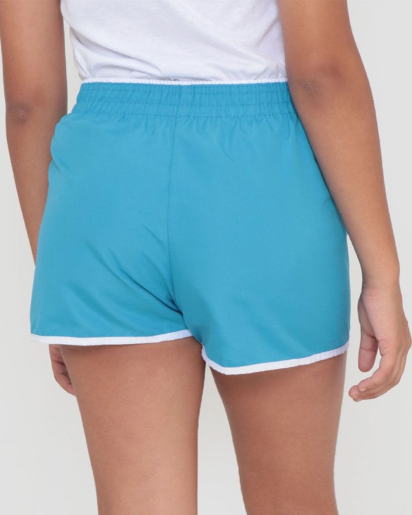 Encontraproduto.com.br - Short Feminino Praia Liso Azul