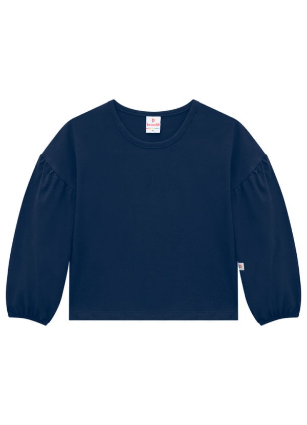 Blusa infantil menina com mangas bufantes Brandili