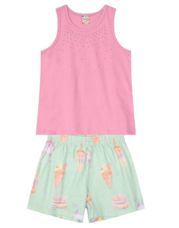 Encontraproduto.com.br - Conjunto Brandili Infantil Menina Verão Estampa Frontal 4/10 - 26305